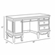 French Computer Desk (Linen with Bella Skylight)