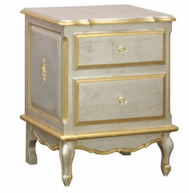 French Night Table (Silver with Gold Gilding)