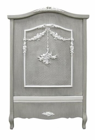 french panel crib - caning & moulding - (dior grey)