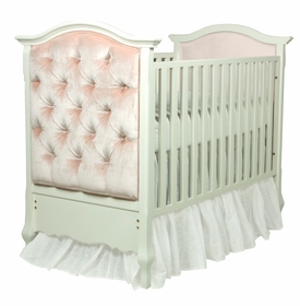 French Panel Upholstered Crib Antico White