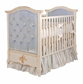french panel upholstered crib - tufted