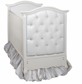 French Panel Upholstered Crib White