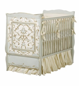french panel verona crib by art for kids - gold, reef, linen