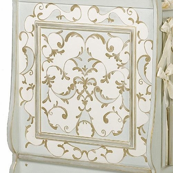 french panel verona crib by art for kids - gold, reef, linen
