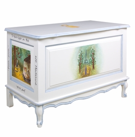 French Toy Chest Antico White And Blue Madeline