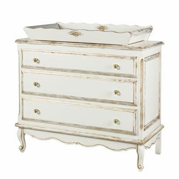French Wide Chest with Changing Tray - Versailles Creme