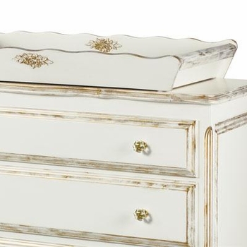 French Wide Chest with Changing Tray - Versailles Creme