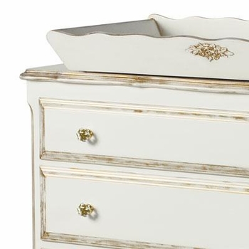french wide chest with changing tray - versailles creme