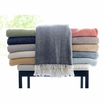 Fringed Throw Blanket - Rice Pattern (Several Colors Available)