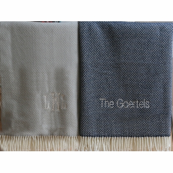 Fringed Throw Blanket - Rice Pattern (Several Colors Available)