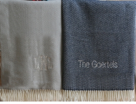 Fringed Throw Blanket - Rice Pattern (Several Colors Available)