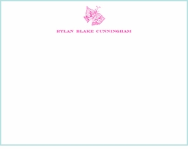 Fuschia Butterfly Children's Stationery