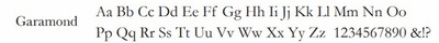 garamond font