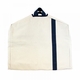 Garment Bag - Natural with Navy Stripe