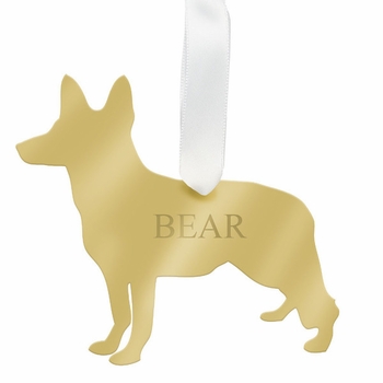 German Shepherd Christmas Ornament - Silver