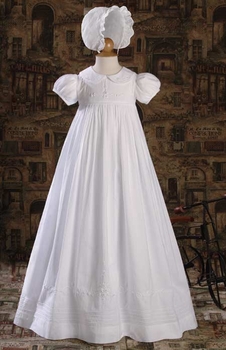 girls christening gown with embroidery