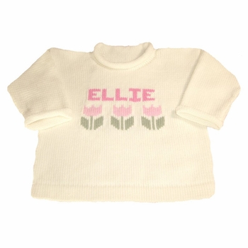 girls personalized flower sweater