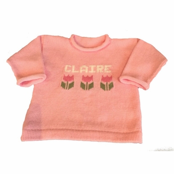 girls personalized flower sweater