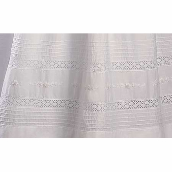 Girls Short Sleeve Christening Gown with Hand Embroidery