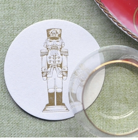Gold Foil Stamped Nutcracker Coasters