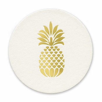 Gold Foil Stamped Pineapple Coasters
