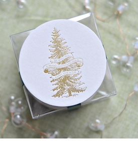 Gold Foil Stamped Tree Coasters