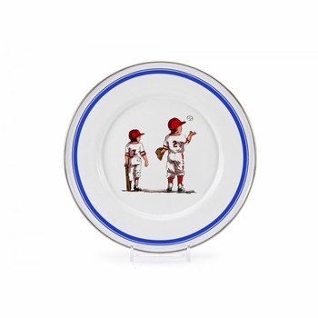 golden rabbit baseball boys dish set
