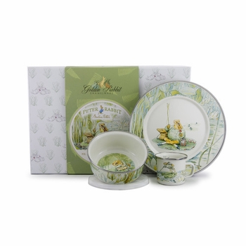 Golden Rabbit Jeremy Fisher Dish Set