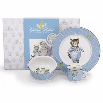 golden rabbit tom kitten dish set