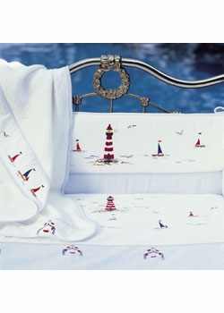 Gordonsbury Embroidered Nautical Fitted Crib Sheet