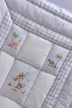 gordonsbury on safari crib quilt - Blue