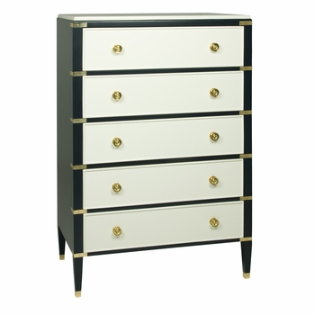 Gramercy Tall Chest Linen with Navy