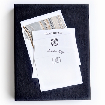 grand black silk stationery box - g9