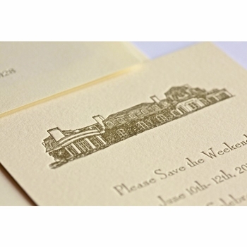grand building save the date card