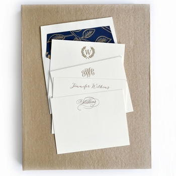 Grand Champagne Silk Stationery Box - G16