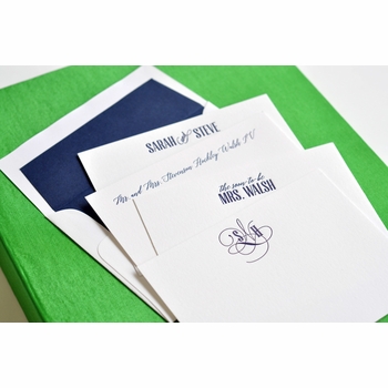 Grand Green Silk Stationery Box - G4