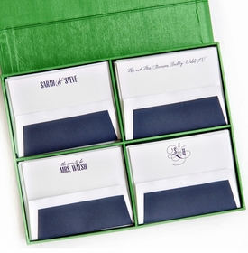 Grand Green Silk Stationery Box - G4