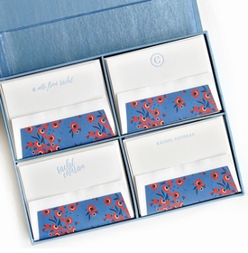 Grand Light Blue Silk Stationery Box - G7