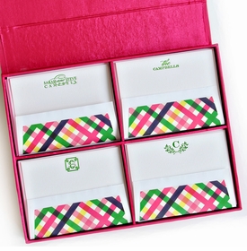 Grand Magenta Silk Stationery Box - G6