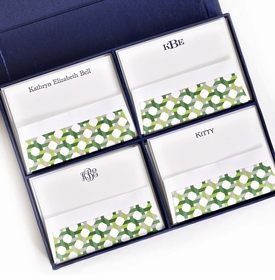Grand Navy Silk Stationery Box - G11