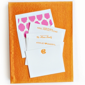 grand orange silk stationery box - g5
