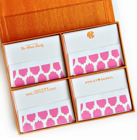 Grand Orange Silk Stationery Box - G5
