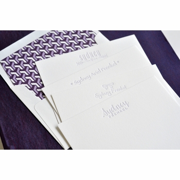Grand Purple Silk Stationery Box - G14