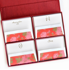Grand Red Silk Stationery Box - G15