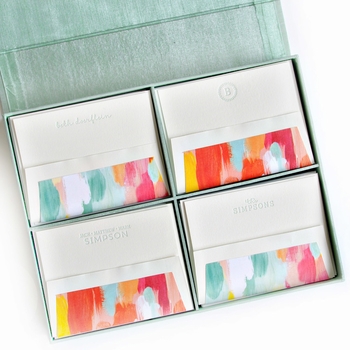Grand Seafoam Silk Stationery Box - G8
