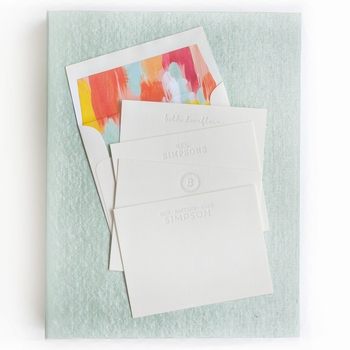 Grand Seafoam Silk Stationery Box - G8
