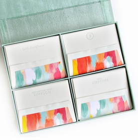 Grand Seafoam Silk Stationery Box - G8