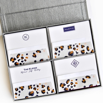 grand silver silk stationery box - g10