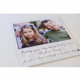 Gray Snow Square Holiday Card