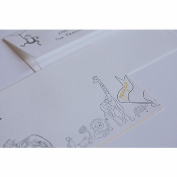 grayson monkey parade baby stationery